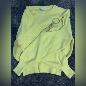 Yellow cutout long sleeve top